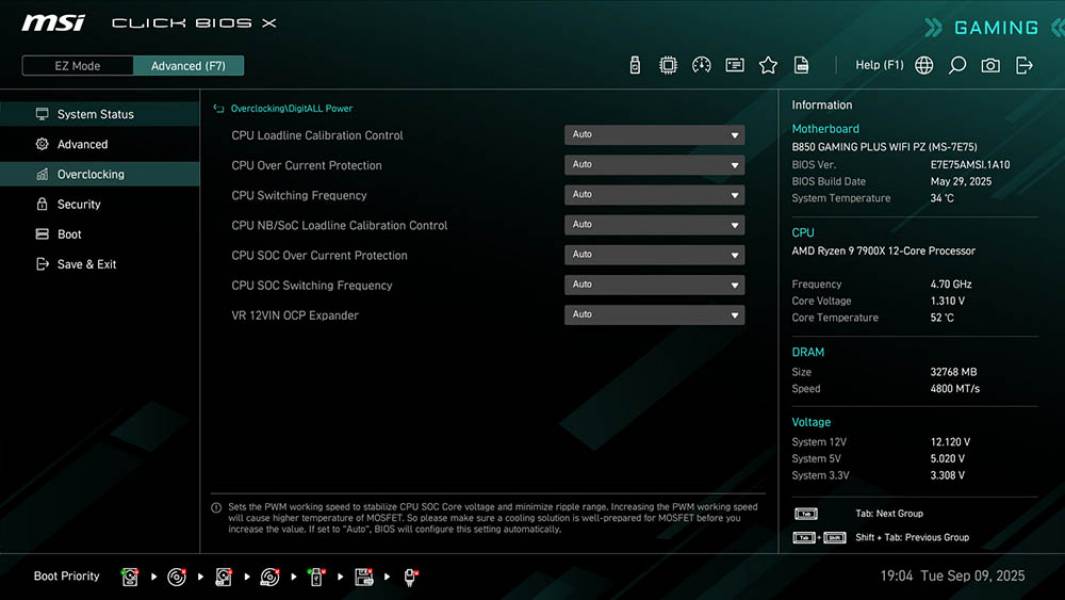 MSI B850 GAMING PLUS WIFI PZ-4